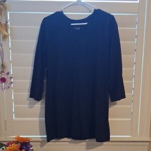 Denim&Co Black Long Sleeve Tunic Top